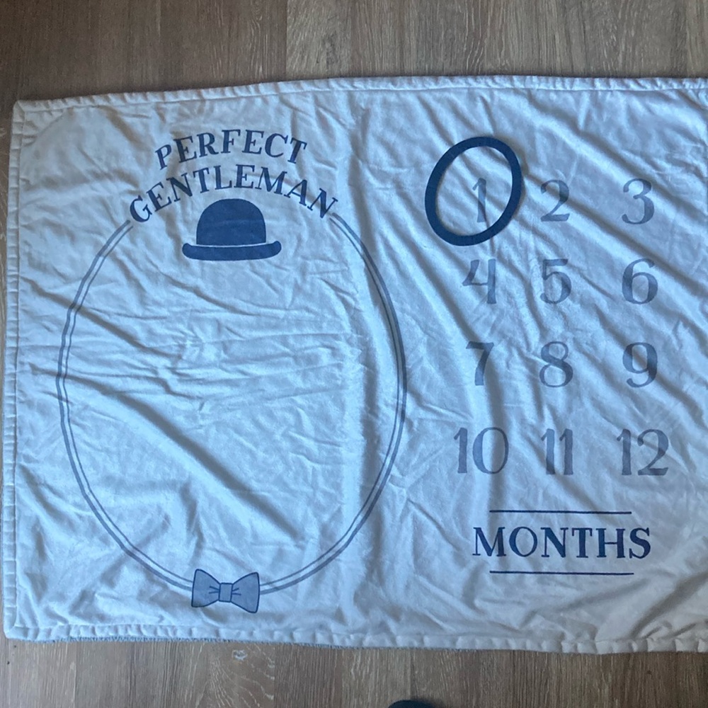Baby boy monthly milestone blanket
